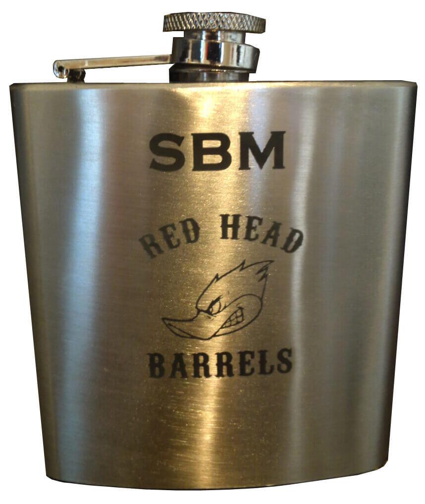 6 ounce Stainless Steel Flask Red Head Oak Barrels Aging Rum