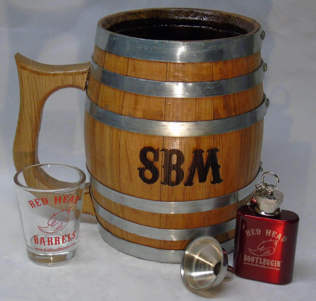groomsmen gift barrel mug Red Head Oak Barrels Aging Rum, Whiskey