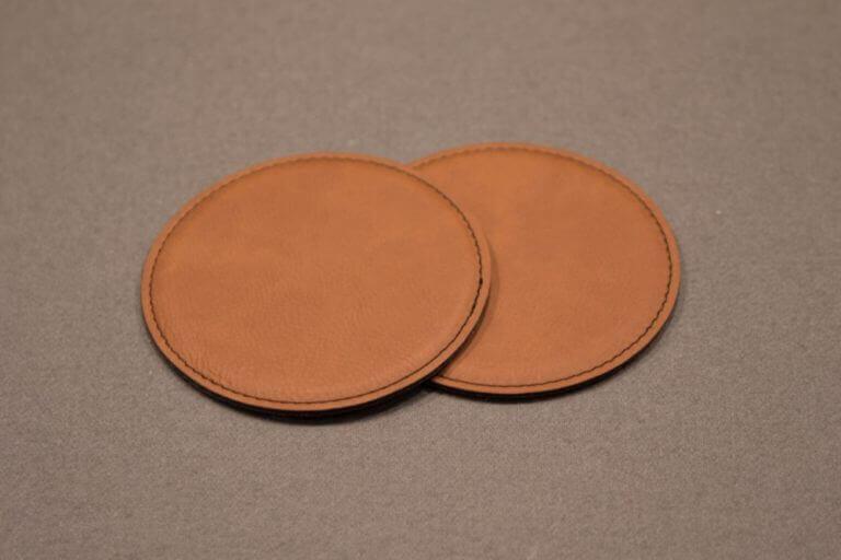 Leatherette Coasters Set of 2 Red Head Oak BarrelsLeatherette