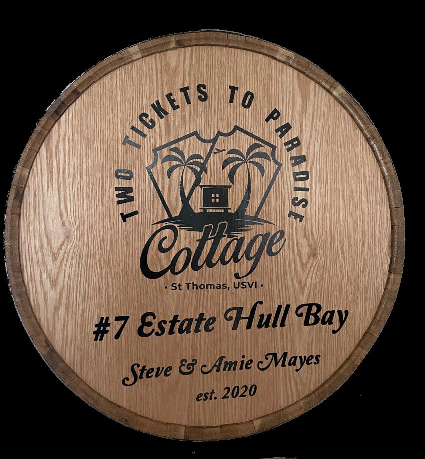 Barrel Decor full size personalized quarter barrel head Red Head